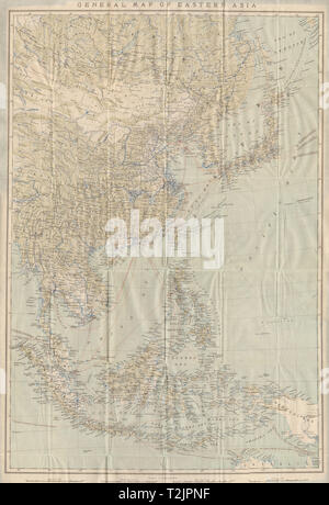 'General Map of Eastern Asia'. China Japan Philippines Indonesia 1913 old Stock Photo