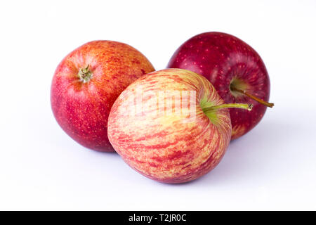 Three apples on a white background Stock Photo