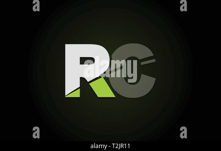 RC black and white combination alphabet bold letter logo with dots ...
