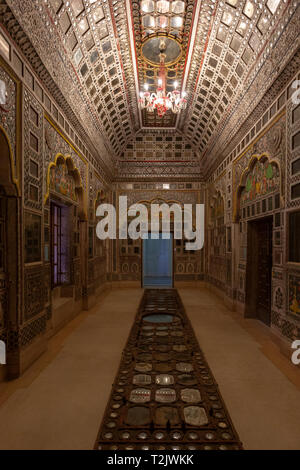 Sheesh Mahal (Mirror Palace) in Mehrangarh, Mehran Fort, Jodhpur, Rajasthan, India Stock Photo
