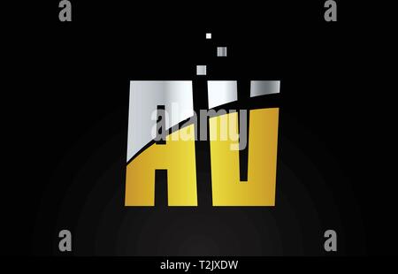 combination letter av a v gold golden alphabet logo icon design with ...