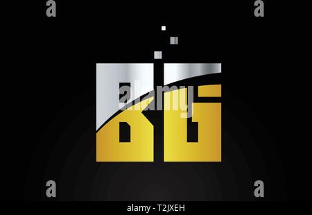combination letter bg b g gold golden alphabet logo icon design with ...