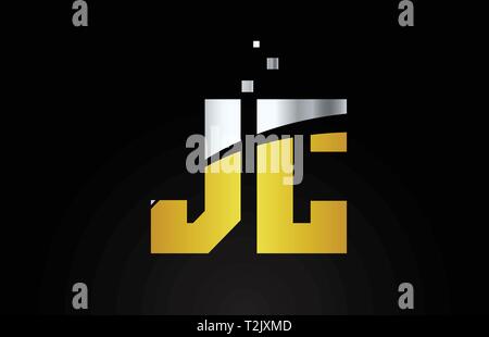combination letter jc j c gold golden alphabet logo icon design with ...