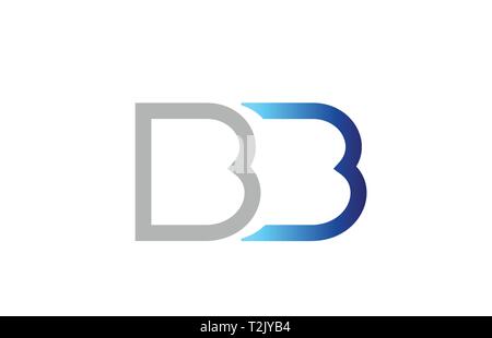 grey blue alphabet letter bb b b logo 3d design suitable for a company ...