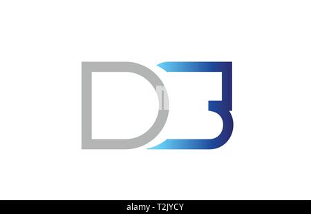 grey blue alphabet letter ds d s logo 3d design suitable for a company ...