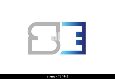 grey blue alphabet letter se s e logo 3d design suitable for a company ...