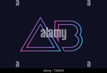 alphabet letter logo combination ab a b design with black pink white ...
