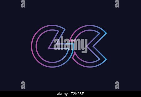 pink blue alphabet letter GC G C combination for company logo. Suitable ...