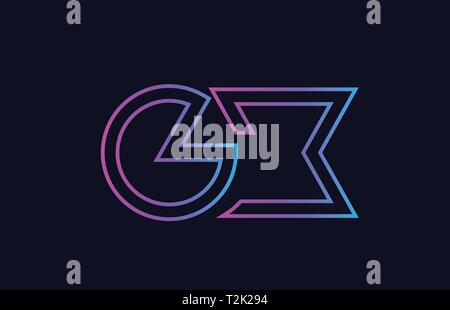 alphabet letter logo combination gx g x in orange and blue suitable for ...