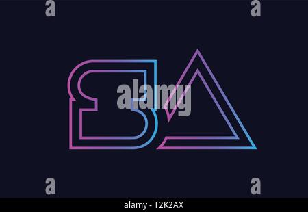 pink blue alphabet letter SA S A combination for company logo. Suitable ...