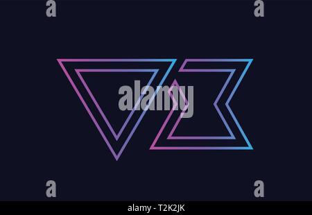 pink blue alphabet letter VX V X combination for company logo. Suitable ...