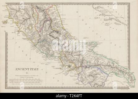ANCIENT ITALY.South.Apulia Latium Sabini Samnium Picenum Etruria SDUK 1844 map