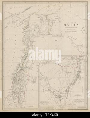 ANCIENT SYRIA Levant Lebanon Palestine. Sinai Israelite wanderings SDUK 1844 map
