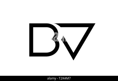 Black And White Alphabet Letter Bv B V Logo Icon Design For A Company ...