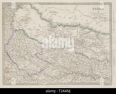 NEPAL AND NORTHERN INDIA. Oude (Awadh) to Allahabad. Gorkha. SDUK 1844 ...