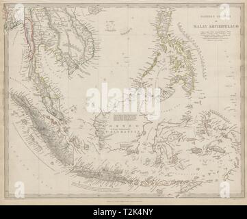 MALAY ARCHIPELAGO Indonesia Malaysia Philippines Indochina Borneo. SDUK 1844 map