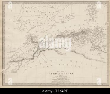 ANCIENT NORTH AFRICA.Mauritania Byzacium.Morocco Algeria Tunisia SDUK 1844 map