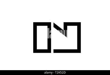 black and white alphabet letter logo combination in i n design suitable for a company or business Stock Vector