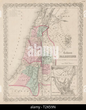 'Colton's Palestine'. Israel. Biblical classical & modern names. Sinai 1863 map