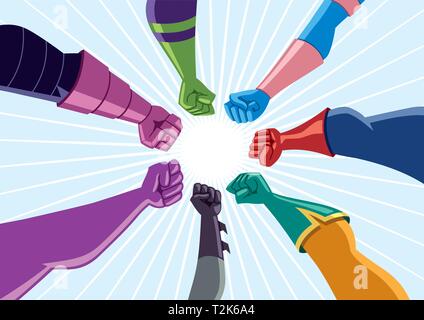 Superhero Team Assemble Stock Vector