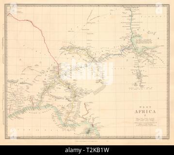 WEST AFRICA II. NIGERIA. Bight of Benin-Lake Chad. Yariba Houssa. SDUK 1846 map