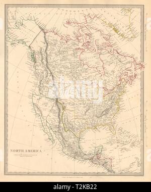 NORTH AMERICA. Texas Republic. Mexican California. Russian America SDUK 1846 map