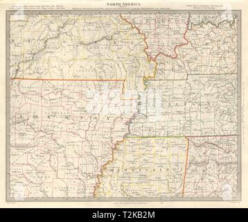 USA. Arkansas Tennessee. MO MS IL IN KY AL. Mississippi River. SDUK 1846 map
