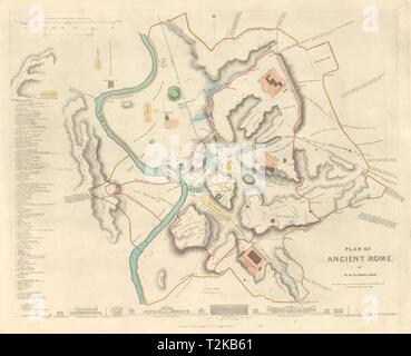 ANCIENT ROME ROMA antique town city map plan & building profiles. SDUK ...