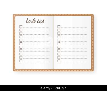 To do list. Page notebook. Vector illustration Stock Vector