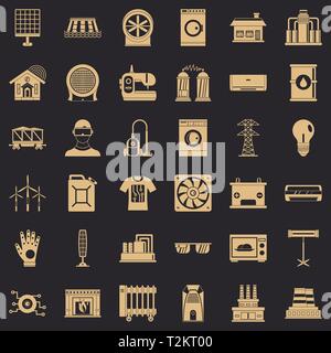 Electrical engineering icons set. Simple style of 36 electrical engineering vector icons for web for any design Stock Vector