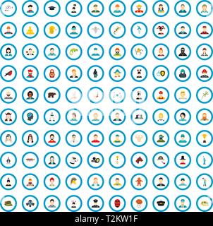 100 people mastery icons set in flat style for any design vector illustration Stock Vector