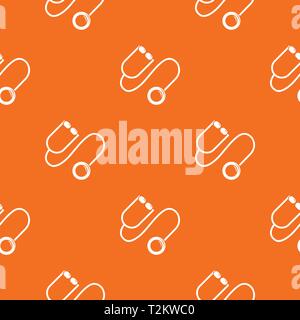 Stethoscope pattern vector orange for any web design best Stock Vector