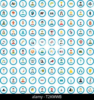 100 person mastery icons set in flat style for any design vector illustration Stock Vector