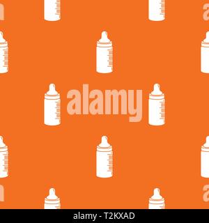 Baby bottle pattern vector orange for any web design best Stock Vector