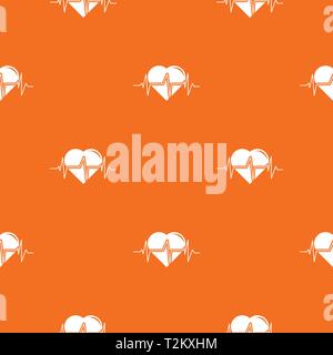 Heart pulse pattern vector orange for any web design best Stock Vector