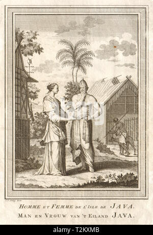 'Homme & Femme de L'Isle de Java'. Dutch East Indies. Indonesia. SCHLEY 1753 Stock Photo