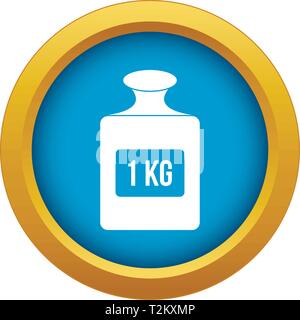 One kilogram weight icon blue vector isolated on white background for any design Stock Vector