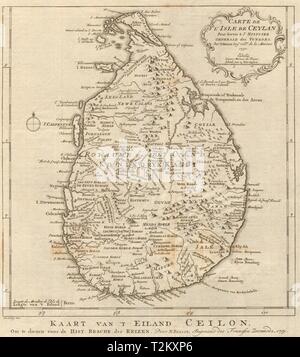 'Carte de l’lsle de Ceylan'. Sri Lanka. Island of Ceylon. BELLIN 1750 ...