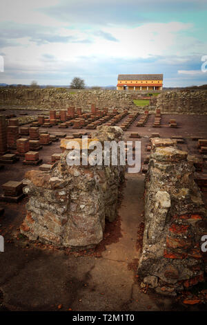 The remnants of the Wroxeter Roman city in Wroxeter, Shropshire, England, UK. Stock Photo