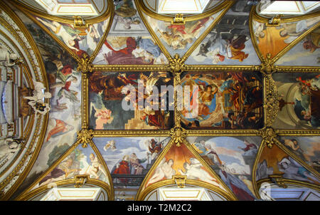 Rome, Italy. Famous painting in the ceiling of Gesu Church (Chiesa del ...