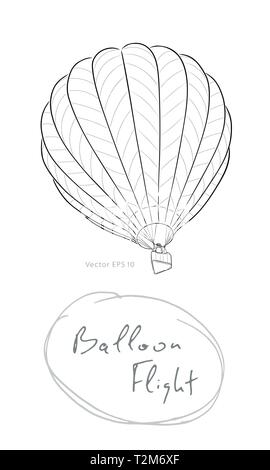 Hot air balloons - set of various colored balloons in the sky with clouds Stock Vector