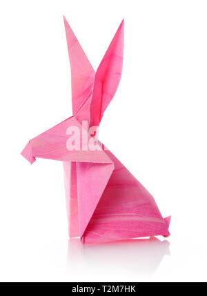 paper rabbit on white background Stock Photo