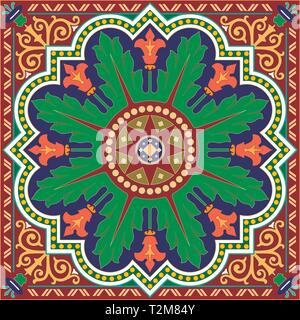 abstract seamless pattern floral ornament illustration of mandala Stock Vector
