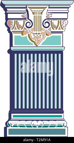 old classic Art Greek Decorative Column vector Stock Vector