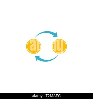 Currency Exchange. Currency Exchange Vector Flat Icon Isolated on White Background Stock Vector