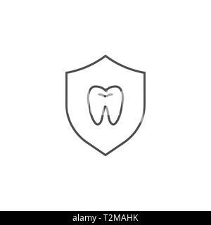 Teeth Protection Icon. Teeth Protection Related Vector Line Icon. Isolated on White Background. Editable Stroke. Stock Vector