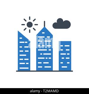 City Building Glyph Vector Icon Stock Vector