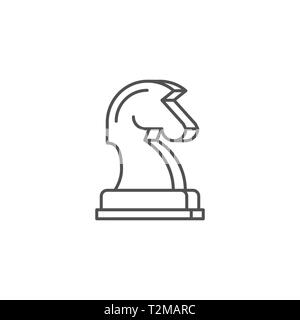 Horse Chess Icon. Horse Chess Related Vector Line Icon. Isolated on White Background. Editable Stroke. Stock Vector