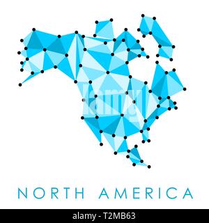 North America low poly map vector - geometric style illustration. Stock Vector