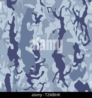 Camouflage seamless vector pattern - military camo texture. Stock Vector